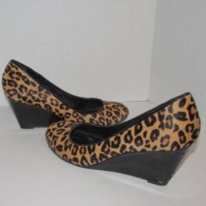 FRANCO SARTO Cheetah Heels Wedge Shoes Women 7.5M